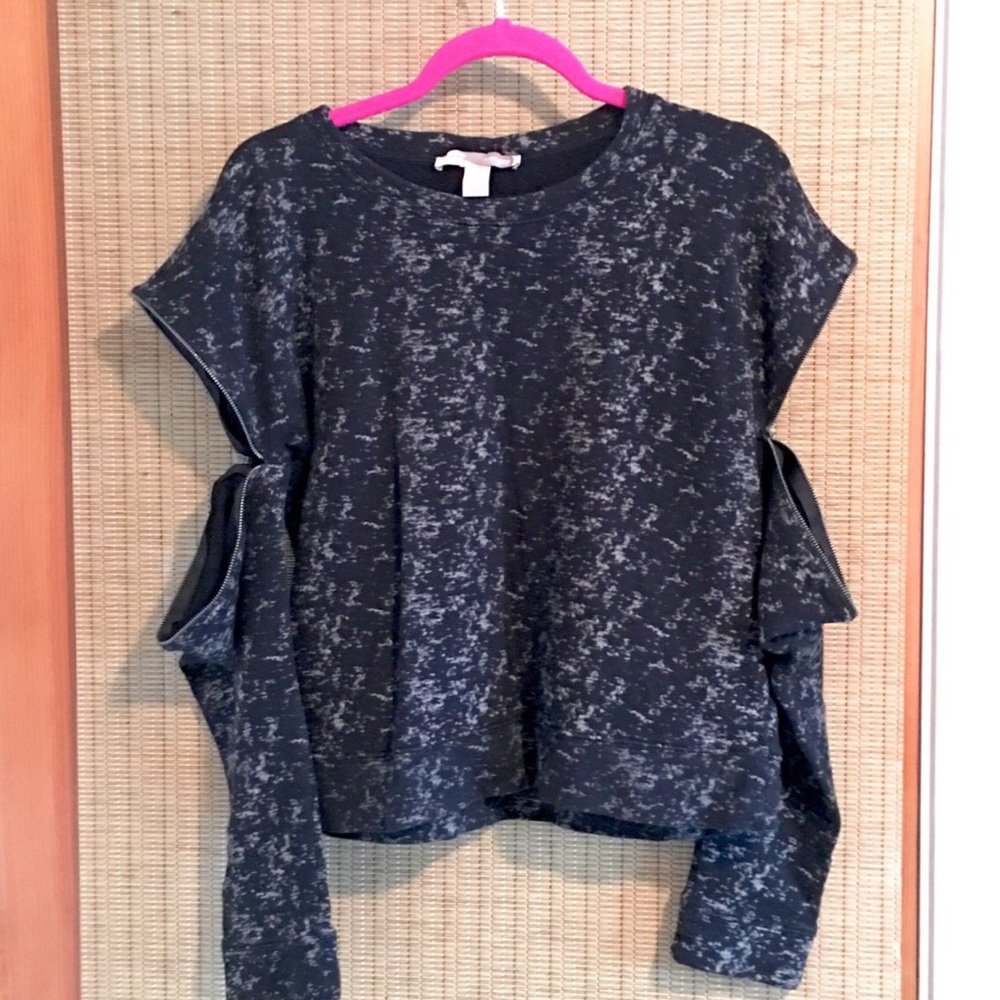 Forever 21 Splatter Sweateshirt w/ Zipper Details